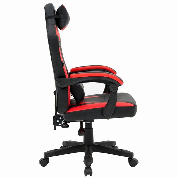 Кресло компьютерное CROMEX "Start GM-105", две подушки, экокожа, черное/красное, 532957 - Вид 4