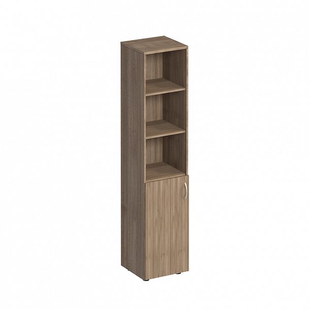 Шкаф для документов узкий полузакрытый "Комфорт" К 380  дуб шамони темный - Вид 1