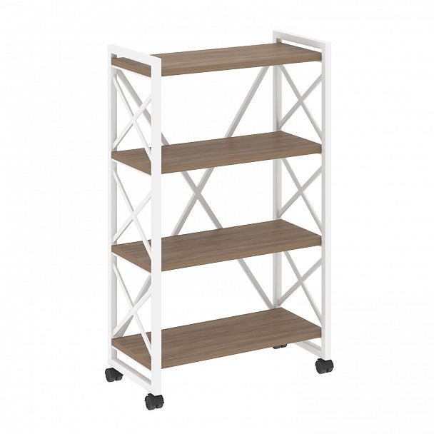 Стеллаж на колесах "Loft" VR.L-MST.K-4.8 дуб аризона/белый - Вид 1