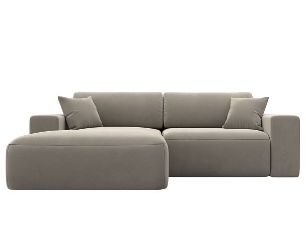 Диван угловой Лига-036 Классик левый угол Микровельвет бежевый - Вид 2