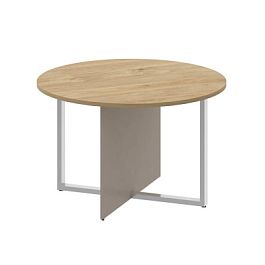 Шифт Стол переговорный, круглый SK.SP-KR-120 Тиквуд Светлый/Капучино 1200*1200*753 - Фото предпросмотра