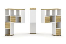 Concept Надставка высокая CN.DNV-003 Дуб Винченцо/Белый Бриллиант/Металл Черный 1099*350*1486 - Фото предпросмотра