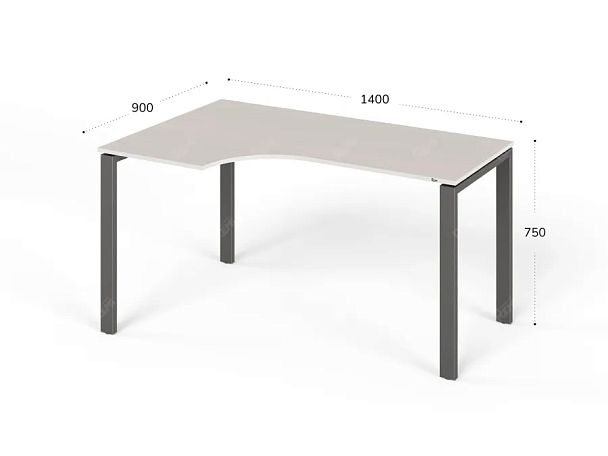 ЛАЙТ / LIGHT RLG016-12x9L Угловой стол 140x90x75 Дуб Молочный - Вид 2