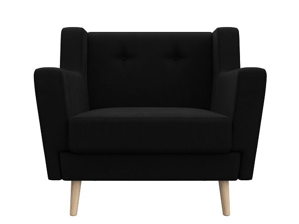 Кресло Брайтон (полностью микровельвет черный) - Вид 2