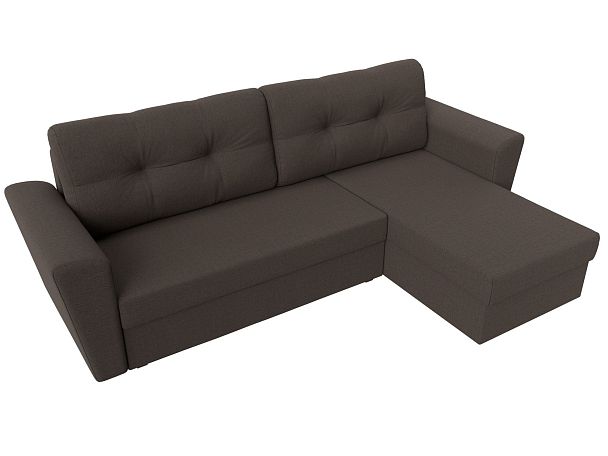 Диван угловой Амстердам Лайт правый угол Рогожка коричневый - Вид 6
