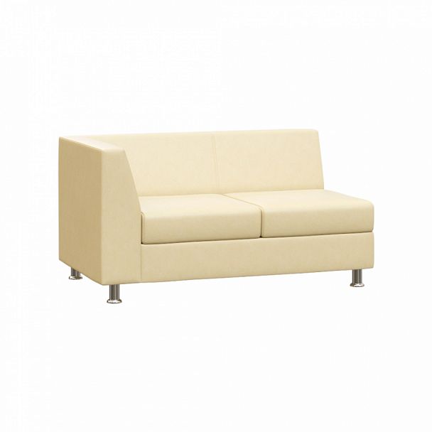 Секция с подлокотником двухместная правая "PRIME" PR.SP-2(R) бежевый кз - Вид 1