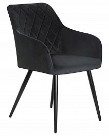 Стул обеденный DOBRIN ROBERT (черные матовые ножки, велюр V108-77 Чёрный) - Фото предпросмотра