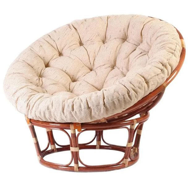 Кресло Папасан/Papasan (23/01 W) /с подушкой и ремешками/Cognac (коньяк) - Вид 2