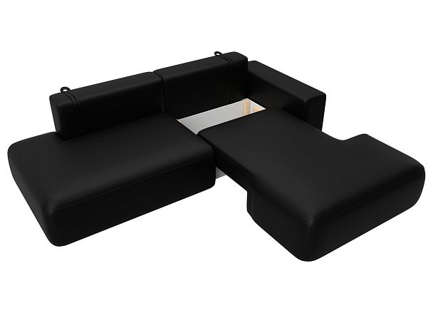 Диван угловой Лига-036 НПБ Модерн правый угол Экокожа черный - Вид 7