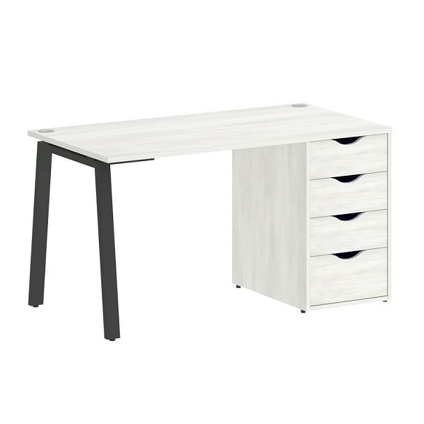 Home Office Стол письменный VR.SP-3-138.4.A Снежная патина/Антрацит металл 1380*720*750 - Вид 1