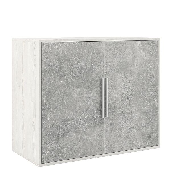 Креденция 2 двери B-tone 93,5x45x78 сосна бетон светлый - Вид 1