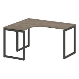 Metal System Quattro Стол криволинейный левый на О-образном м/к 40БО.СА-3 (L) Вяз/Антрацит металл 1400*1200*750 - Фото предпросмотра