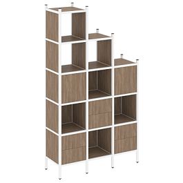 Loft Прямой стеллаж наборный VR.L-22 Дуб аризона/Белый металл 1278*446*2280 - Фото предпросмотра