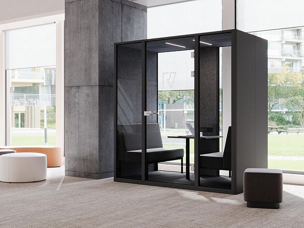 SoundCube RV QUATTRO з/с-глухая  SDC-2.2-WA Белый/Морская Галька/Серый/Антрацит/Прозрачный/Серый 2200*1470*2278 - Вид 4