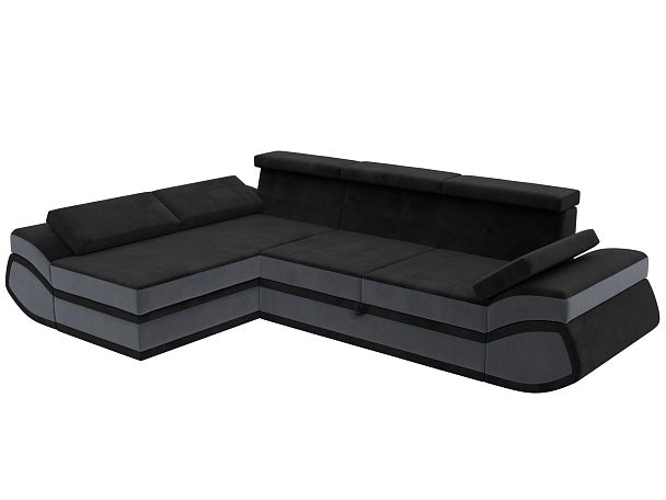 Диван угловой Лига-032 левый угол Велюр черный - Вид 9