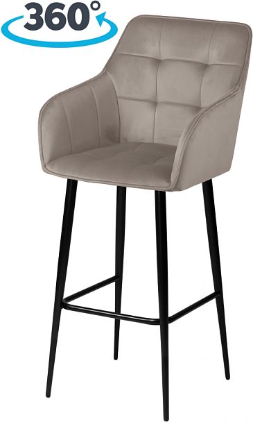Комплект барных поворотных кресел Мони К, Confetti smoke/черный, 2 шт. - Вид 1