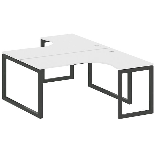 Metal System Quattro Р. ст. криволинейная на О-образном м/к 50БО.РАС-СА-2.4 Белый/Антрацит металл 1600*2435*750 - Вид 1