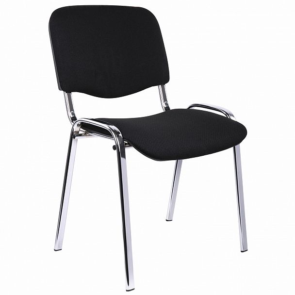 Стул для персонала и посетителей "ИЗО", хромированный каркас, ткань черная С-11, В-14 - Вид 2