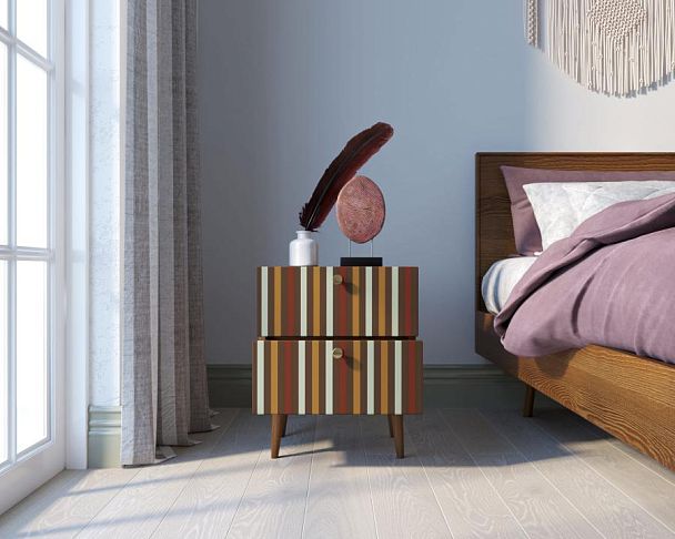 Тумбочка Berber с двумя ящиками 20 принт арт BB03/Print_20, разноцветная - Вид 2