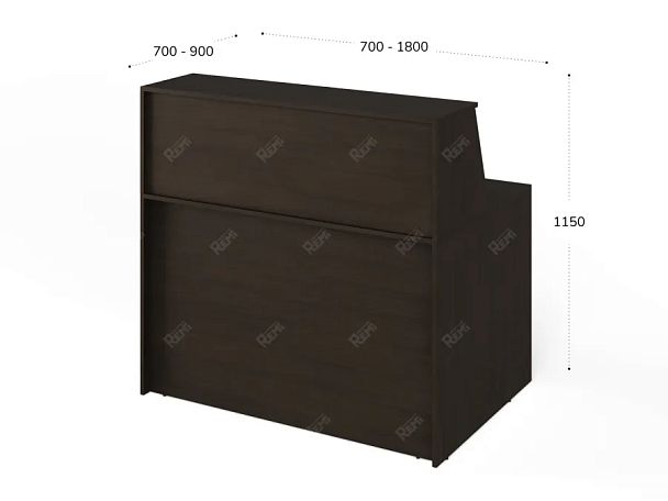 ЛАЙТ / LIGHT RLG068-16x7 Блок ресепшн с полкой 160x70x125 Венге - Вид 3