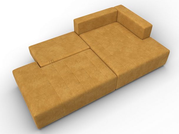 Диван угловой Лига-103 НПБ угол правый Велюр желтый - Вид 8