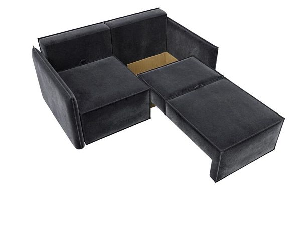 Диван прямой Либерти мини Велюр серый - Вид 7