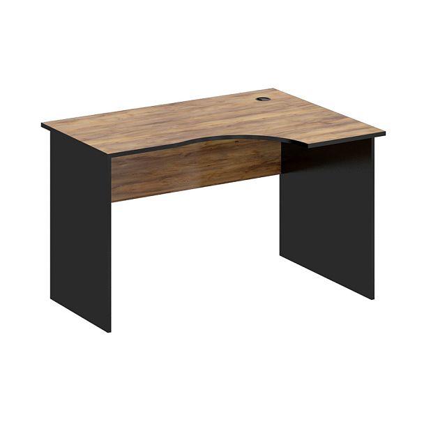 Стол эргономичный, столешница 18 мм "Компьютерные столы"  ПК-ЛОГ-СТЭ120Х90ПД/18-В3-1078 таксония медовая+черный - Вид 1