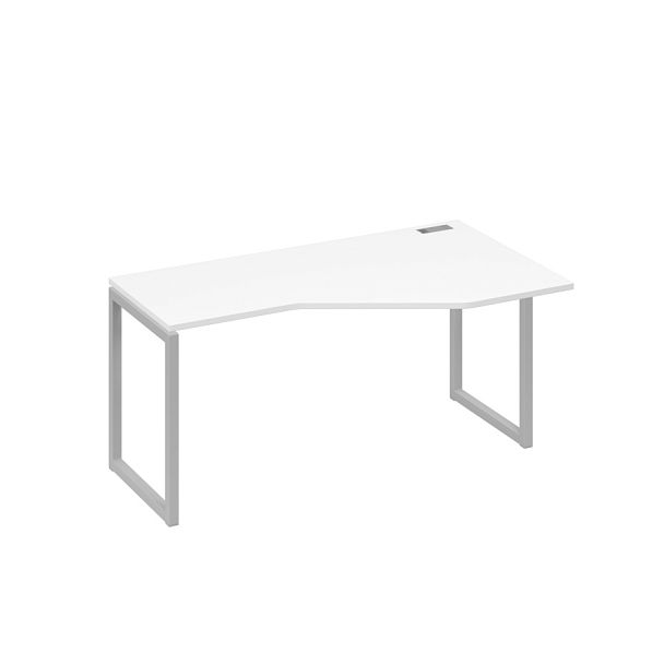 Стол эргономичный правый "Техно" на металлокаркасе QUATTRO A4 А4 Б4 056 БП белый премиум / металлокаркас серый - Вид 1