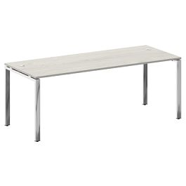 Metal System Direct Стол рабочий руководителя на П-обр. м/к БП.СРР-6.8 Дуб наварра/Нерж. сталь 2000*800*750 - Фото предпросмотра