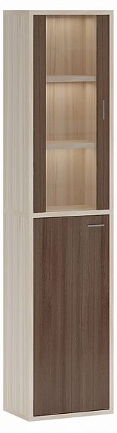 Шкаф-витрина Домино СУ(ш1в2)+1ФГ+1ФС Карамель/Шамони - Вид 1