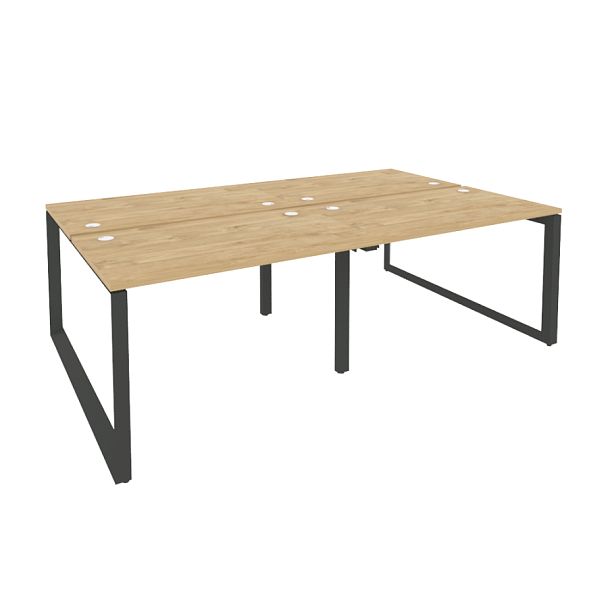 Onix Рабочая станция на О-образном м/к O.MO-D.RS-4.2.7 Тиквуд светлый/Антрацит металл 2360*1475*750 - Вид 1