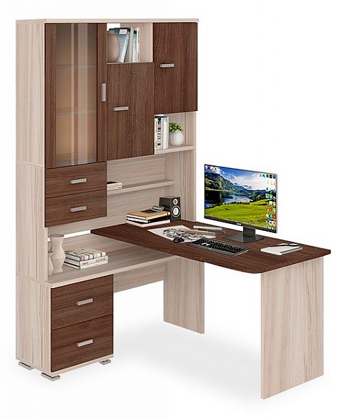 Стол компьютерный Домино СР-620/140 Карамель/Шамони левый - Вид 1