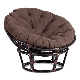 Кресло Папасан/Papasan (23/01 W) /с подушкой и ремешками/Antique brown (античный черно-коричневый) - Фото предпросмотра