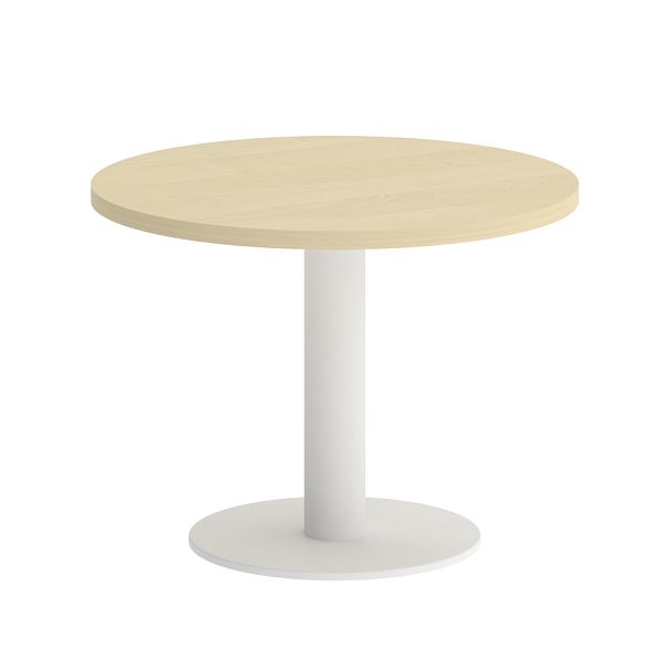 Home Office Стол журнальный круглый VR.SP-5-60.1G Клён/Белый металл 600*600*450 - Вид 1