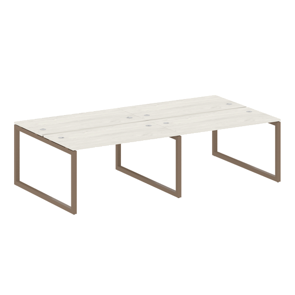 Metal System Quattro Р. ст. на 4 раб. места на О-образном м/к 50БО.СМ-4.3 Дуб наварра/Мокко металл 2800*1475*750 - Вид 1