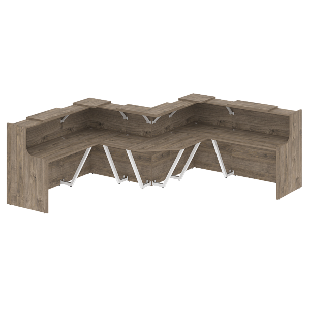 Ресепшн Г-образный "Onix" O.R-K-35 тиквуд темный - Вид 1