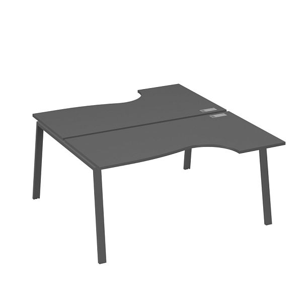 Рабочая станция опоры TRE (2х160) столы Классика A4 А4 Б3 185  БП антрацит премиум / металлокаркас антрацит - Вид 1