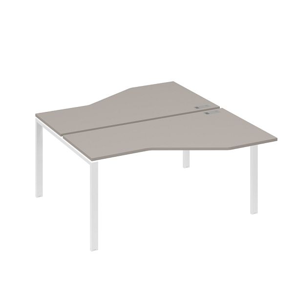 Рабочая станция со столами (2х160) Техно на каркасе UNO A4 А4 Б1 188 БП мокко премиум / металлокаркас белый - Вид 1