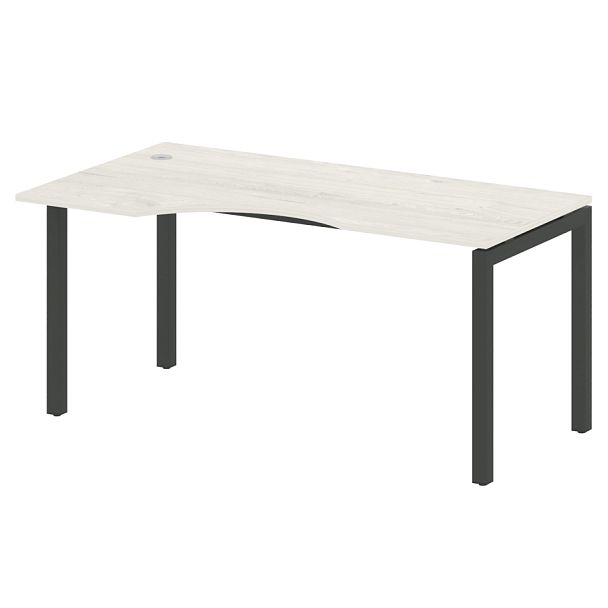 Metal System Quattro Стол криволинейный левый на П-образном м/к 50БП.СА-1 (L) Дуб наварра/Антрацит металл 1600*900*750 - Вид 1