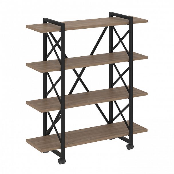 Стеллаж на колесах "Loft" VR.L-MST.K-4.8V дуб аризона/черный - Вид 1
