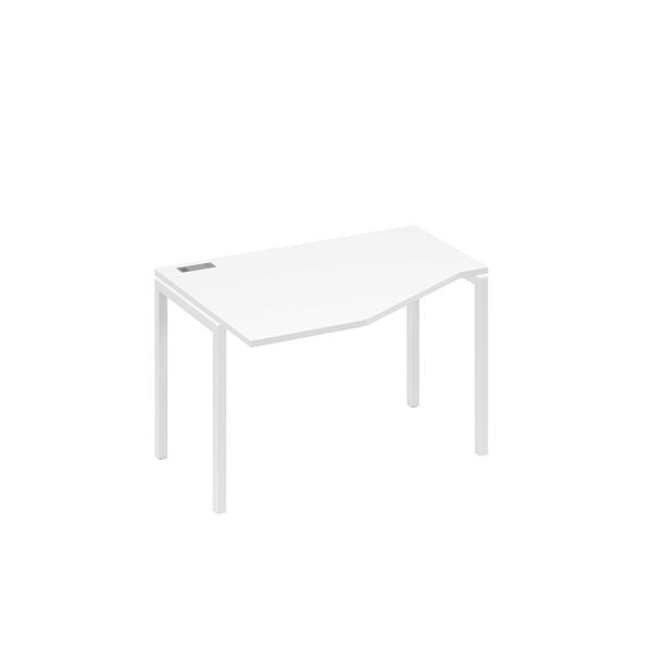 Стол эргономичный левый "Техно" на металлокаркасе DUE A4 А4 Б2 051 БП белый премиум / металлокаркас белый - Вид 1