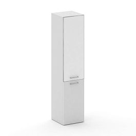 Cross Шкаф узкий высокий CRF.SU-101 (L) white Белый F/Белый Бриллиант UM/Лакобель Белый 450*460*2000 - Фото предпросмотра