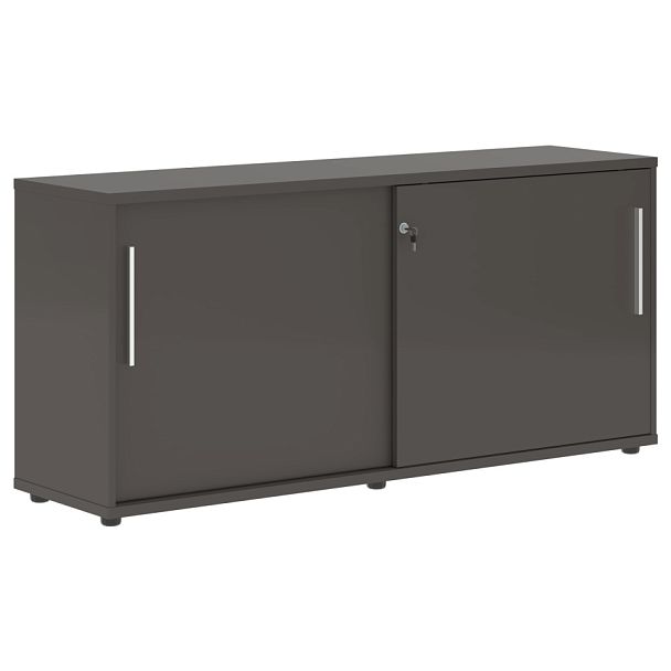 Шкаф низкий с дверьми купе ELC 1643 Мокко/Белый/Мокко 1606х430х750 EDIS - Вид 1