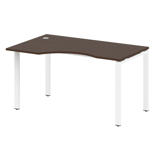 Metal System Стол криволинейный левый на П-образном м/к БП.СА-2 (L) Венге/Белый металл 1400*900*750 - Вид 1
