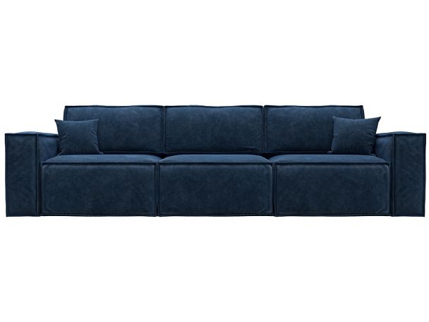 Диван прямой Лига-081 НПБ Лонг Велюр синий - Вид 2