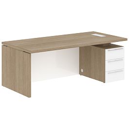 Стол письменный СП-064-25-23(R) Дуб Натуральный/Белый глянец 2000х900х750 KANON - Фото предпросмотра