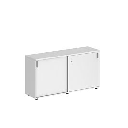 Шкаф купе 1638х400х750 низкий, с замком / корпус: белый, фасады: белый Сигма / Sigma - Фото предпросмотра
