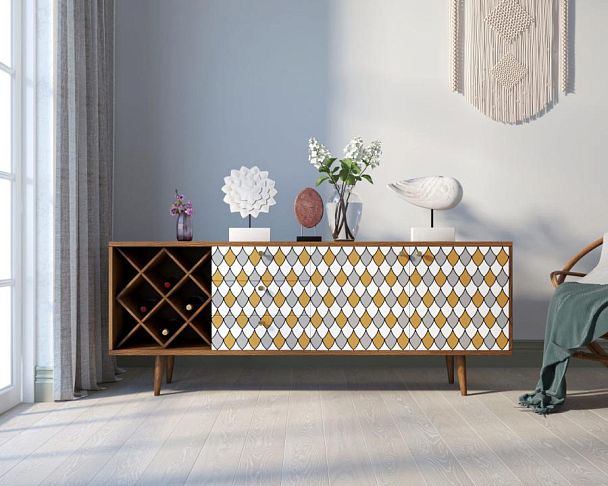 Комод Berber удлиненный с бутылочницей 22 принт арт BB15/Print_22 - Вид 4