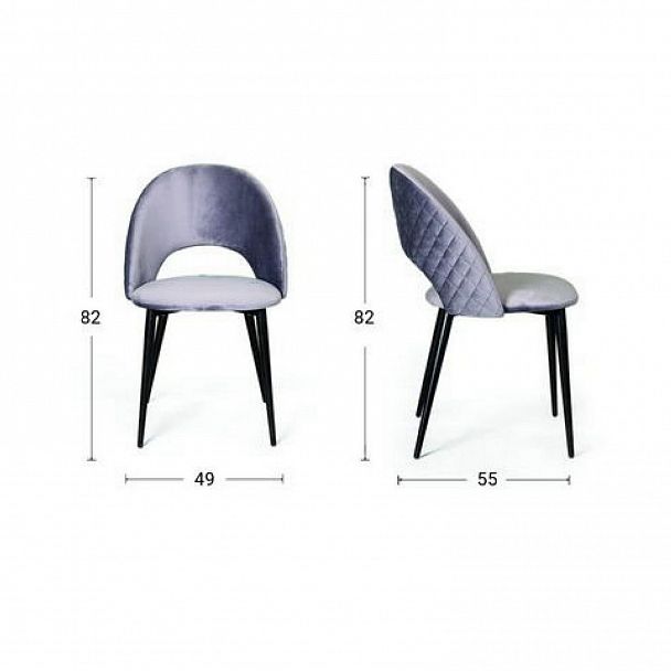 Стул Max ромб, бархат светло-серый 26 - Вид 8