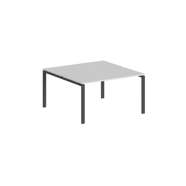 Рабочая станция Sigma 1400х1438х750 / профиль: 60х30 антрацит; столешница:  белый - Вид 1